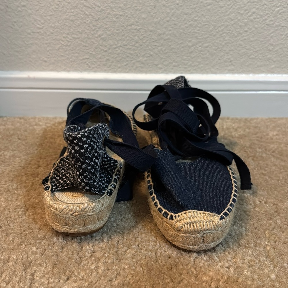Soludos Denim Lace Up Espadrilles - size 6